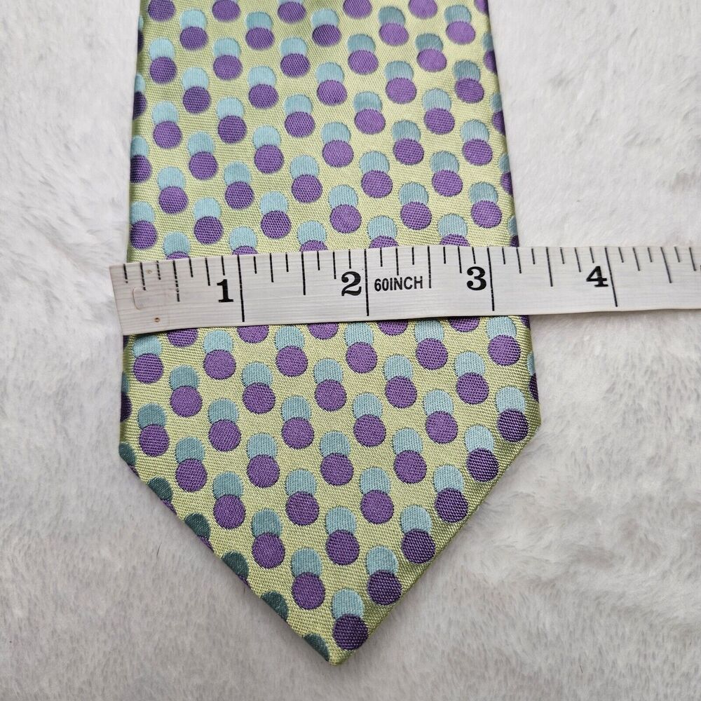 Ted Baker London Silk Ties Lot of 2 Circles Red Green Purple Retro Geometric - Picture 14 of 15